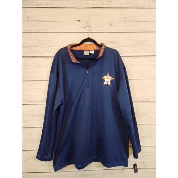 Genuine Merchandise‎ Men's Blue Houston Astros MLB Half Zip Jacket Size XXXL NWT - Picture 1 of 7